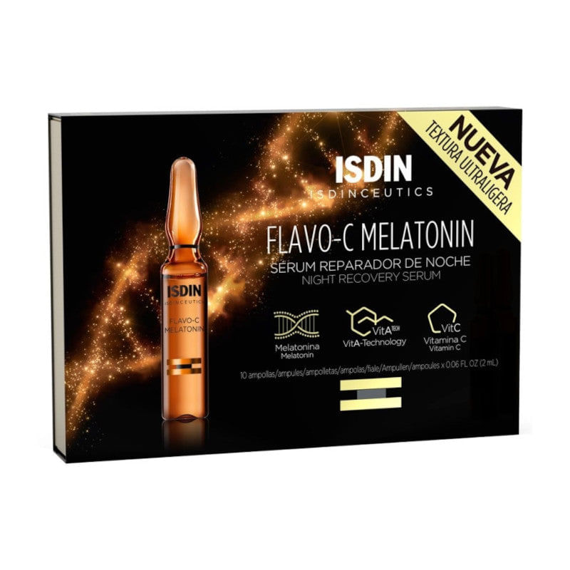 Isdin-Isdinceutics-Flavo-C-Melatonin-Serum-Reparador-De-Noche-10-Ampollas---1