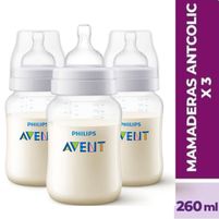 Avent 3 Mamaderas De Cuello Anchos Classic+ 1m+ 260 ml