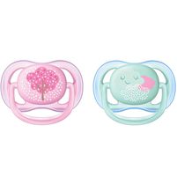 Avent 2 Chupetes Ultra Air Rosa-Verde 0-6 m