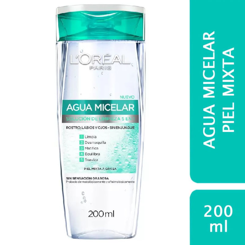 Loreal Agua Micelar Piel Mixta A Grasa 200 ml