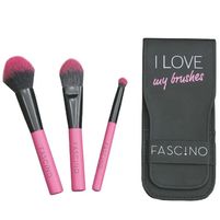 Fascino Set Pouch Pink + 2 Brochas  + 1  Pincel