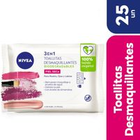 Nivea Toallitas Desmaquillantes Biodegradables 3 En 1 Piel Seca 25 Unidades