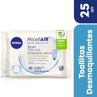Nivea Toallitas Desmaquillantes  3 En 1 MicellAIR  Todo Tipo De Piel 25 Unidades