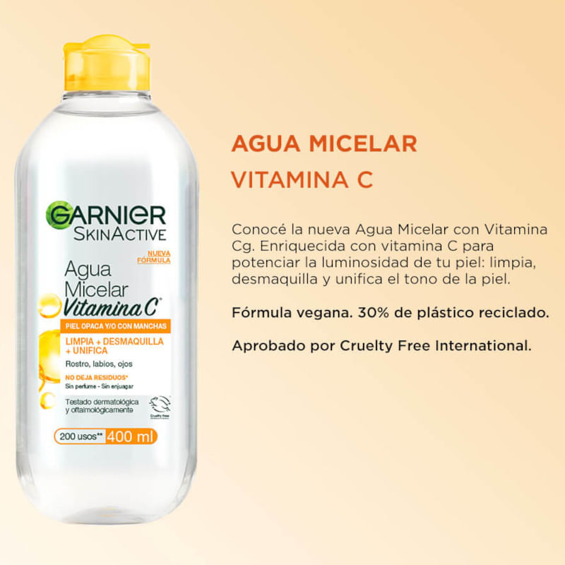 Agua Micelar Garnier Skin Active Vitamina C - Jüsto Súper a Domicilio