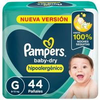 Pampers Baby Dry 44 Pañales Desechables (G) 9-13 kg