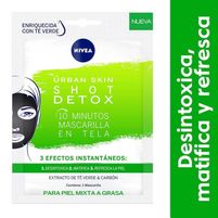 Nivea Mascarilla En Tela Urban Skin Shot Detox 10 Minutos 1 Unidad