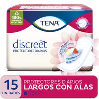 Tena Protectores Diarios Discreet Largo Con Alas 15 Unidades