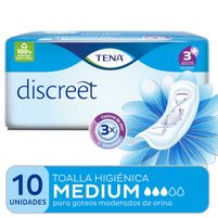 Tena Discreet Toalla Higenica Medium 10 Unidades