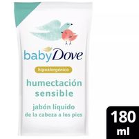 Dove Baby Jabón Liquido Repuesto Humectación Sensible - Hipoalergénico 180 ml