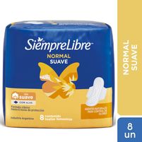 Siempre Libre Toallas Femeninas Con Alas (Normal Suave) 8 Unidades