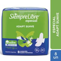 Siempre Libre Toallas Femeninas Con Alas (Especial Adapt Suave) 8 Unidades