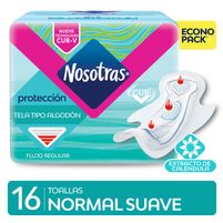 Nosotras Toallas Proteccion Normal Suave Econo Pack 16 Unidades