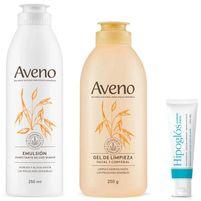 Kit Aveno Emulsión 250 ml + Gel De Limpieza Facial Y Corporal 250 g + Hipoglós Cuidado Diario 30 g