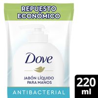 Dove Jabón Líquido Para Manos Antibacterial Repuesto Económico 220 ml