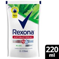 Rexona Repuesto Económico Jabón Líquido Para Manos Antibacterial Aloe 220 ml