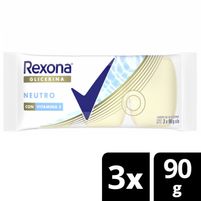 Rexona Jabón De Glicerina Neutro Con Vitamina E 3 Unidades 90 g C/U