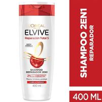 Elvive Shampoo Reparador 2 En 1 - Reparación Total 5 Keratin 400 ml
