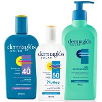 Dermaglós Kit Protector Solar Familiar + Gel Post Solar