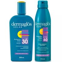 Dermaglós Kit Protector Solar Emulsión FPS 30 + Spray FPS 40