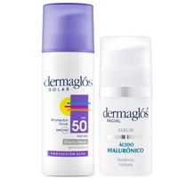 Dermaglós Kit Protector Solar Facial + Serum Ac. Hialurónico