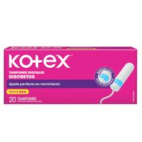 Kotex Tampones Digitales Discretos/Medio - 20 Unidades