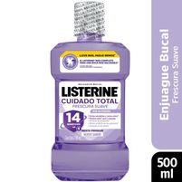 Listerine Enjuague Bucal Cuidado Total Frescura Suave - Sabor Menta Premium 500 ml