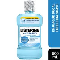Listerine Enjuague Bucal Antisarro Frescura Suave - Menta Suave 500 ml