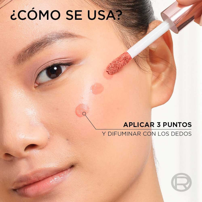 Modo-de-uso-Loreal-Rubor-Liquido-Lumi-Le-Liquid-Blush--627-Glowy-Warm-Peach--11-ml