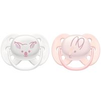 Avent Chupetes Ultra Soft Color Blanco/Rosa 0 - 6 m (2 Unidades)