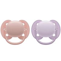 Avent Chupetes Ultra Soft Liso Rosa/Lila 0 - 6 m (2 Unidades)