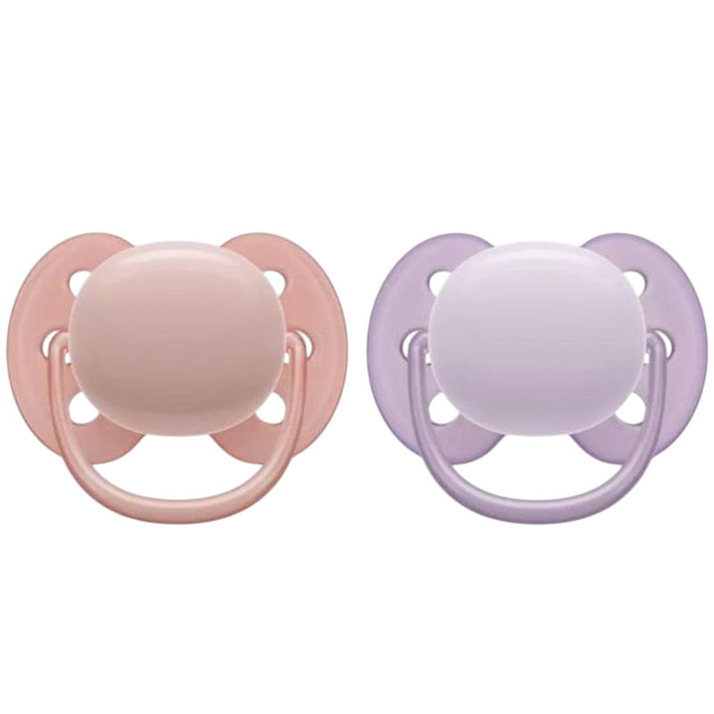 Avent-Chupetes-Ultra-Soft-Liso-Rosa-Lila-0---6-m--2-Unidades-