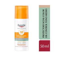 Eucerin Protector Solar Sun Gel Crema Facial Toque Seco Tono Medio SPF 50 50 ml