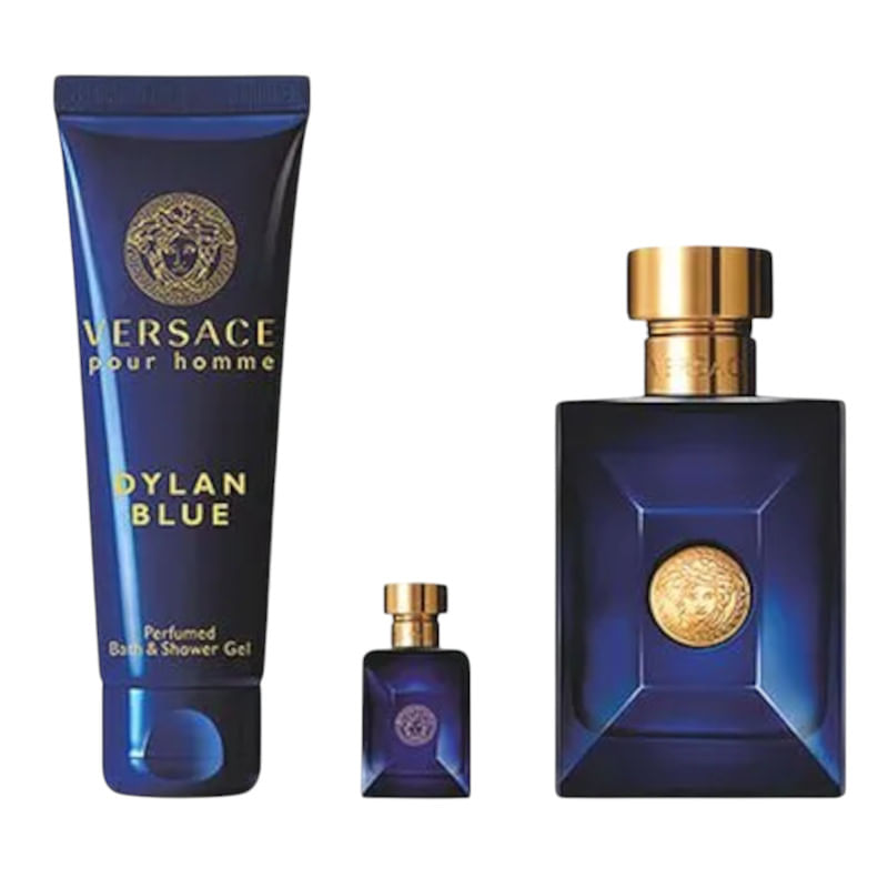 Versace-Set-Dylan-Blue-Pour-Homme-EDT-100-ml---Shower-Gel-150-ml---Mini-Talla-5-ml-