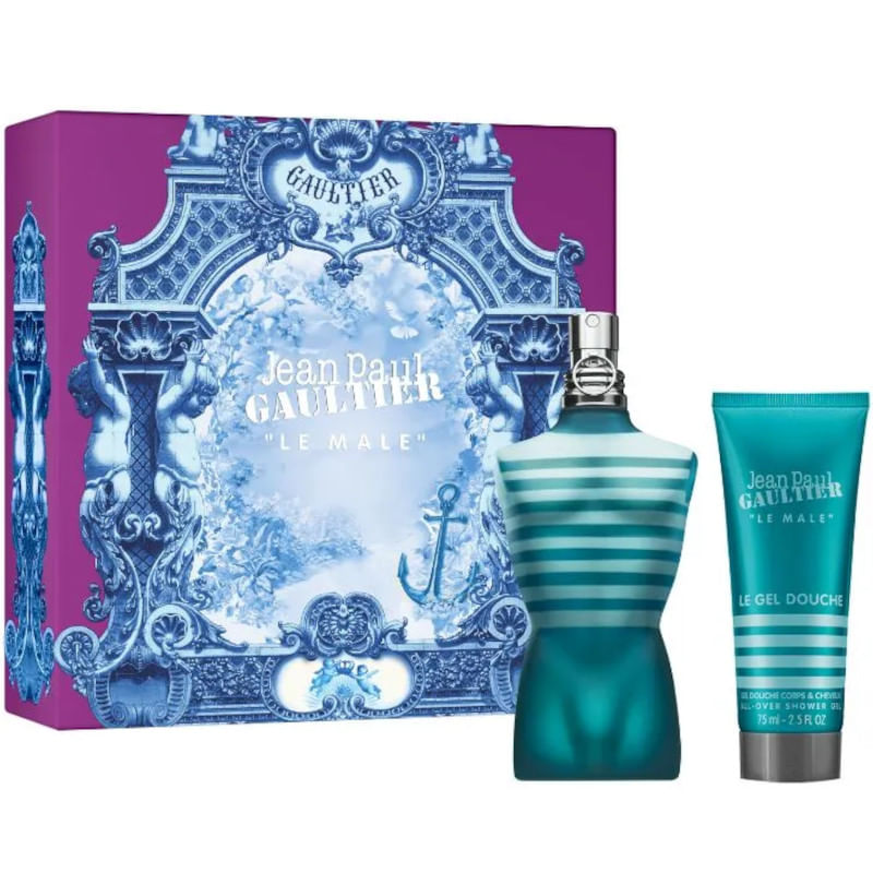 Jean-Paul-Gaultier-Set--Le-Male--EDT-125-ml---Gel-De-Ducha-Y-Cabello-75-ml-