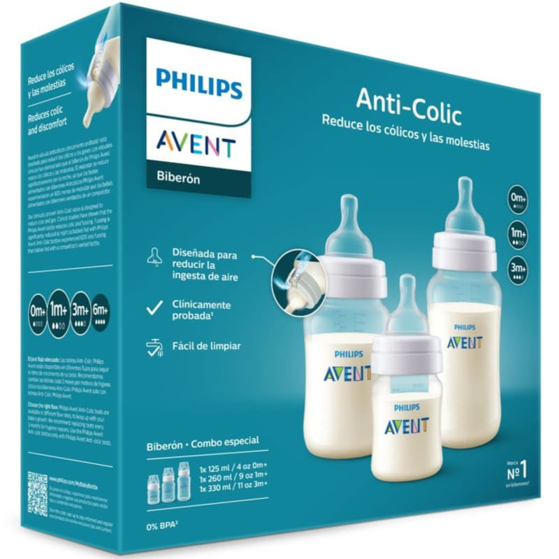 Philips-Avent-Anti-Colic--Kit-Mamaderas-Para-Bebes--3-Tamaños-